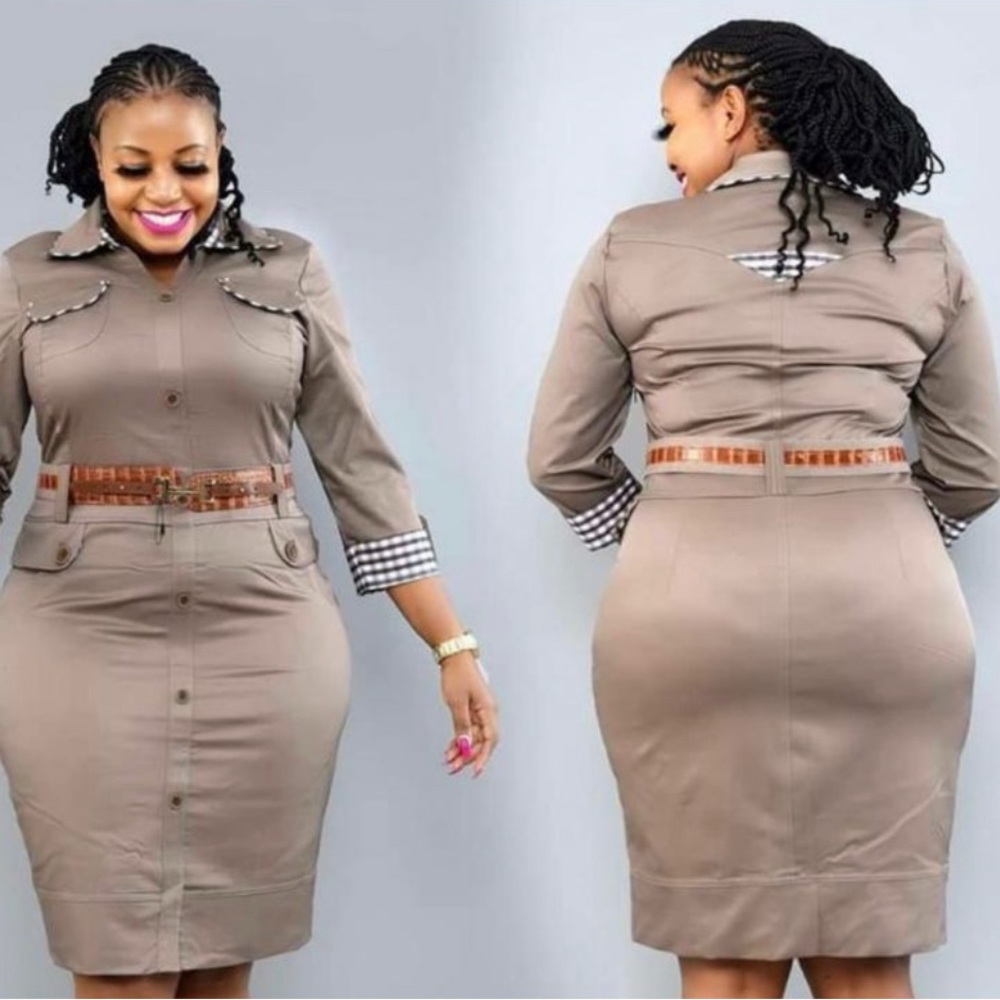 Short khaki color dress